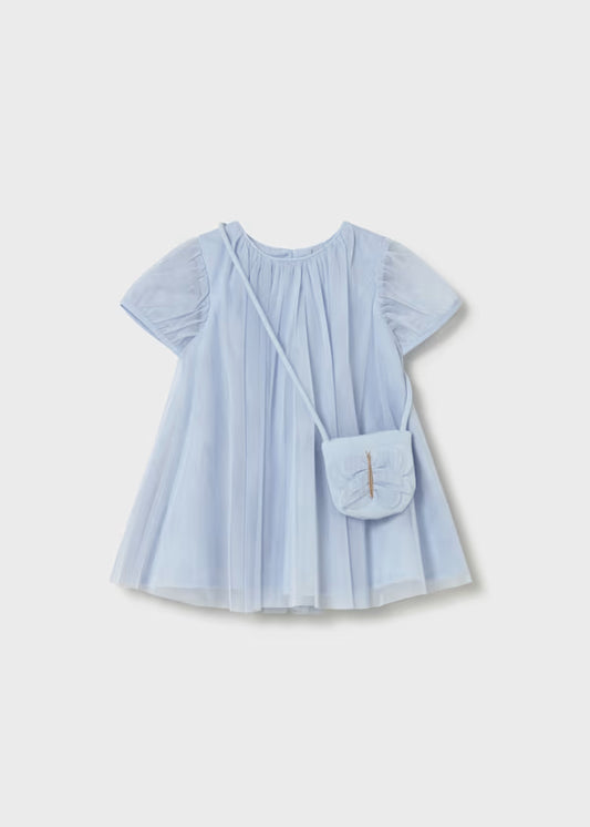 Mayoral 1917 Blue Dress And Bag 3y