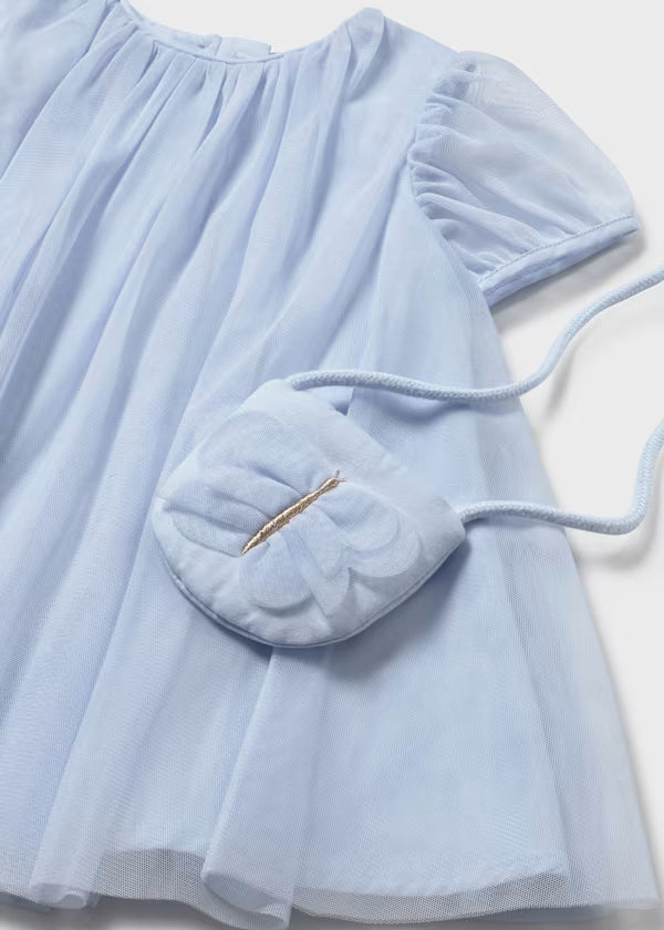 Mayoral 1917 Blue Dress And Bag 3y