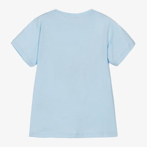 Balmain Pale Blue Balmain Paris Cotton T-Shirt