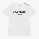 Balmain White Balmain Paris Cotton T-Shirt