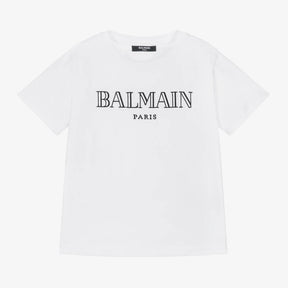 Balmain White Cotton Embroidered T-Shirt