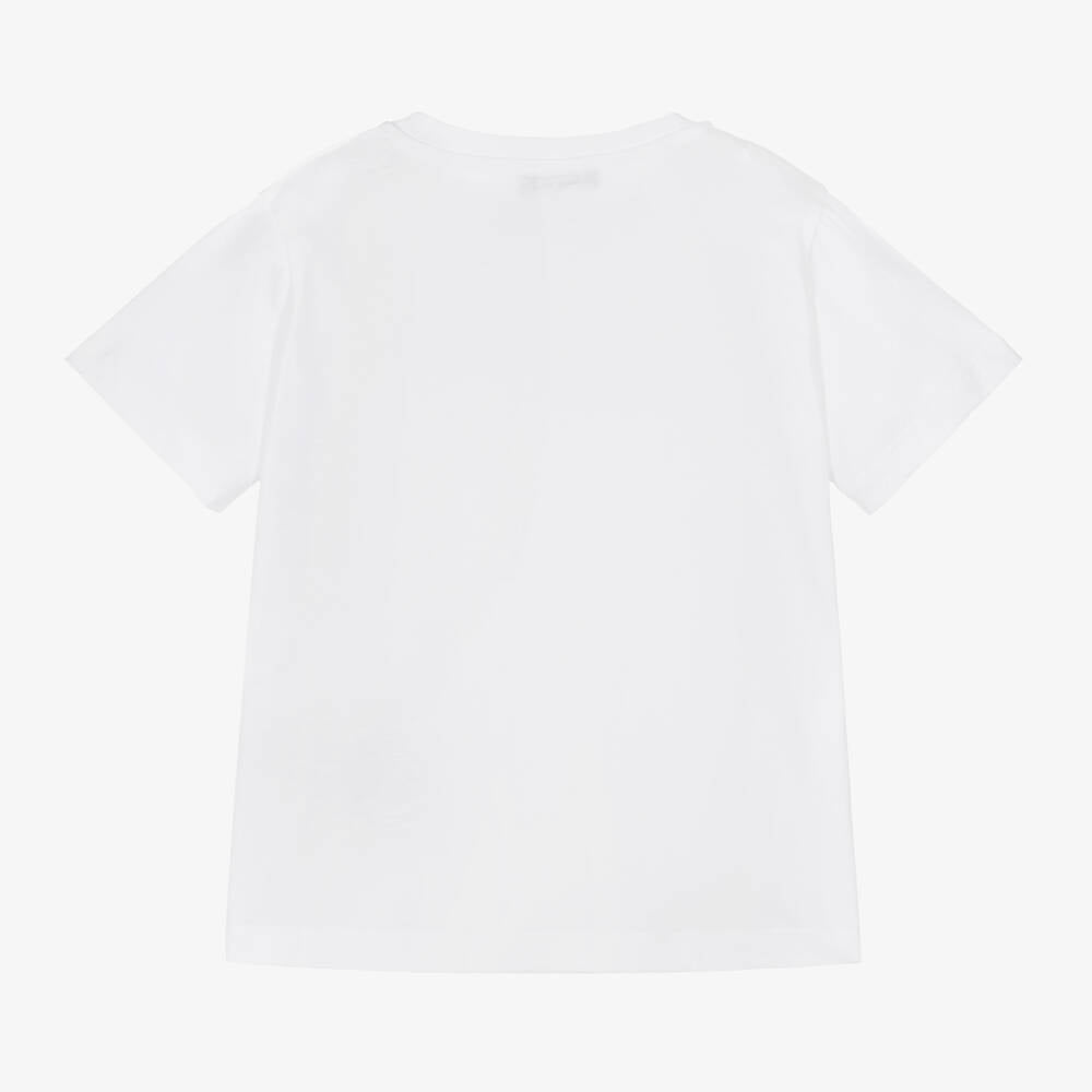 Balmain White Cotton Embroidered T-Shirt