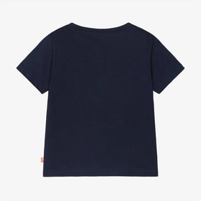 Billieblush Girls Navy Blue Cotton Heart T-Shirt