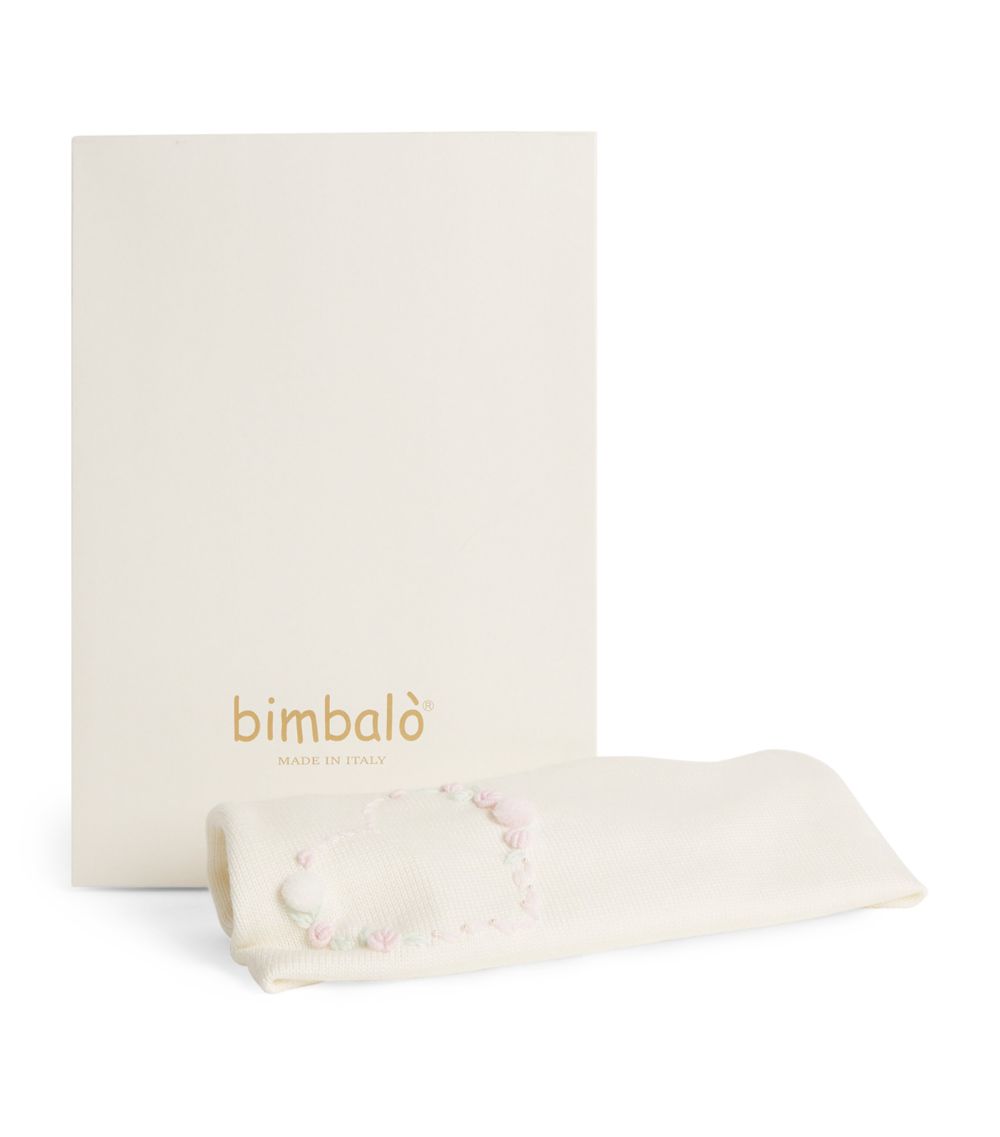 NEW!   Bimbalo  Wool Floral-Appliqué Blanket