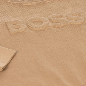 NEW!     BOSS Boys Beige Cotton Sweater