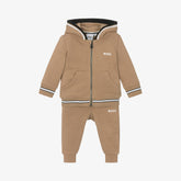 NEW!     BOSS Boys Beige Jersey Tracksuit