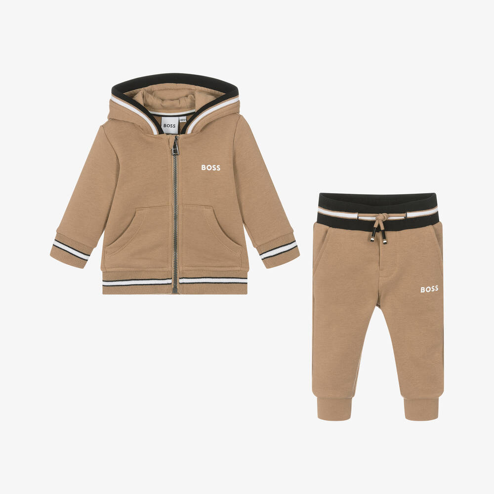 Boys beige tracksuit on sale