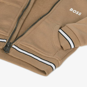 NEW!     BOSS Boys Beige Jersey Tracksuit