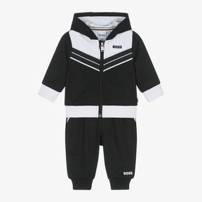 BOSS Boys Black Jersey Tracksuit