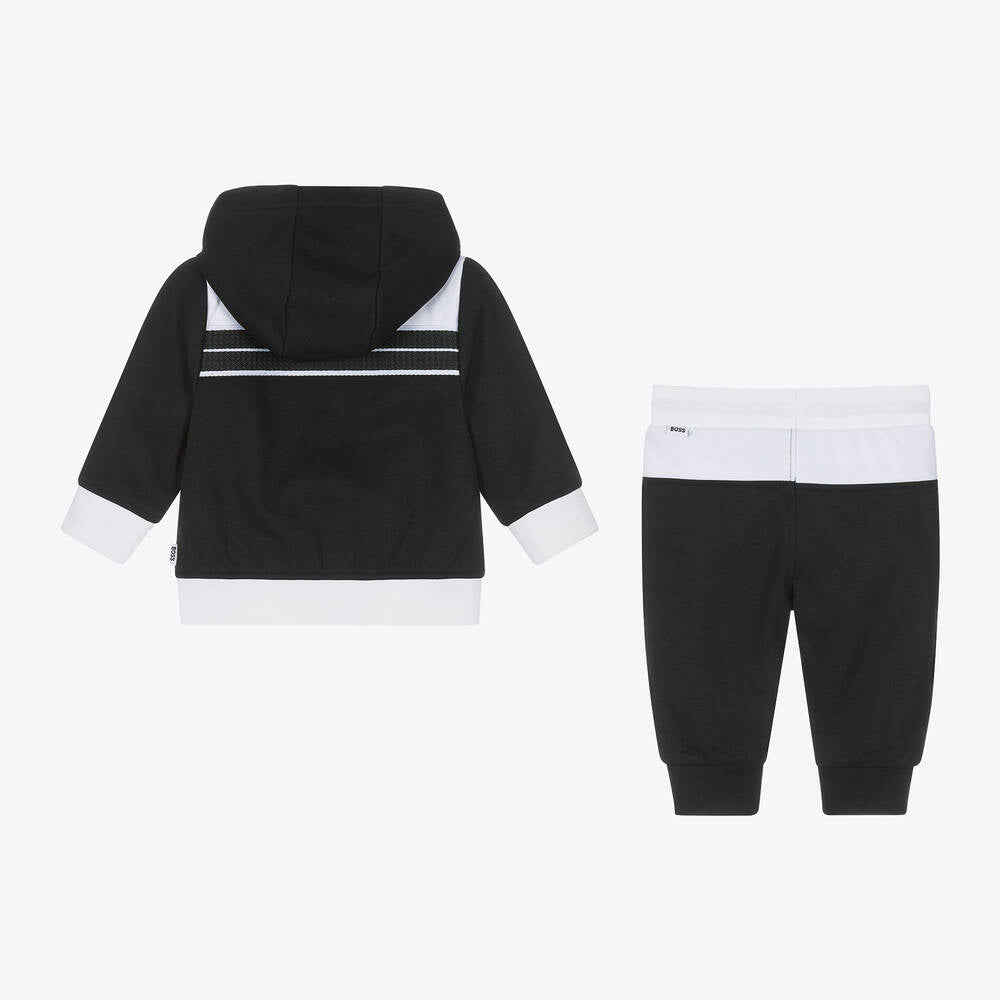 BOSS Boys Black Jersey Tracksuit