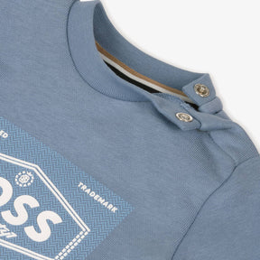 NEW!     BOSS Boys Blue Cotton BOSS  Logo Sweatshirt