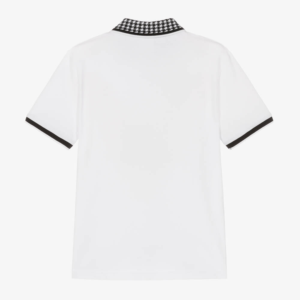 NEW!    BOSS Boys White Cotton Piqué Polo Shirt