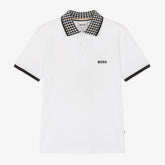 NEW!    BOSS Boys White Cotton Piqué Polo Shirt