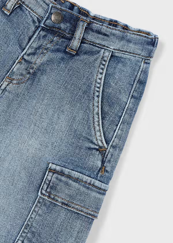 Mayoral - Boy Cargo Denim Shorts