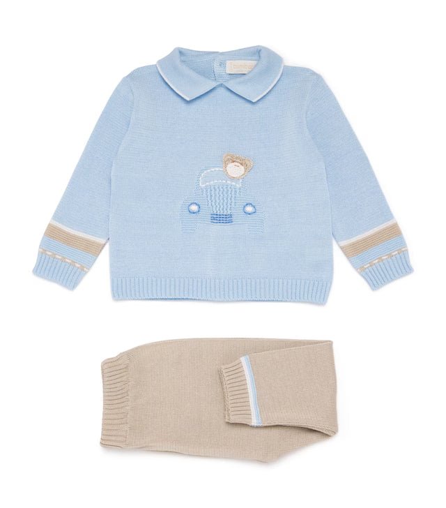 Bimbalo Cotton Collared Top And Leggings Set