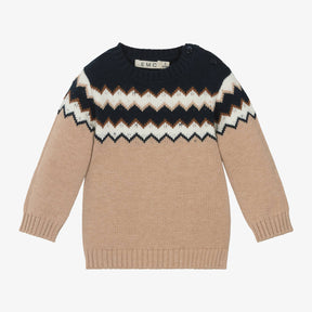 EMC Boys Beige Cotton Knit Sweater