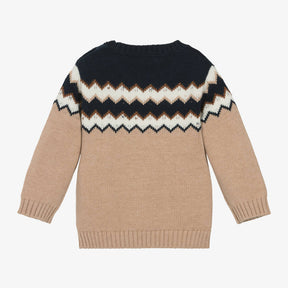 EMC Boys Beige Cotton Knit Sweater