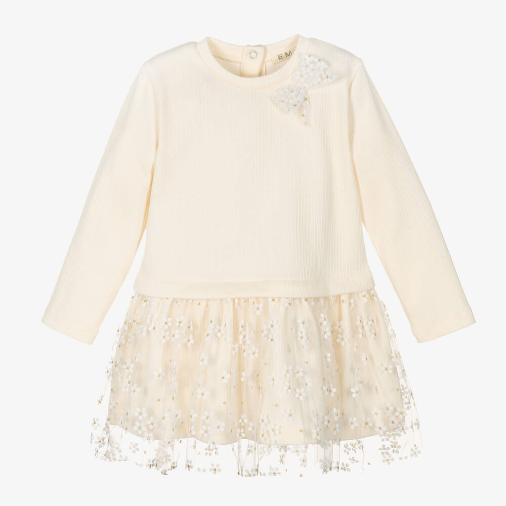 EMC Girls Ivory Daisy Tulle Dress