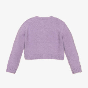 EMC Girls Purple Fluffy Knit Cardigan