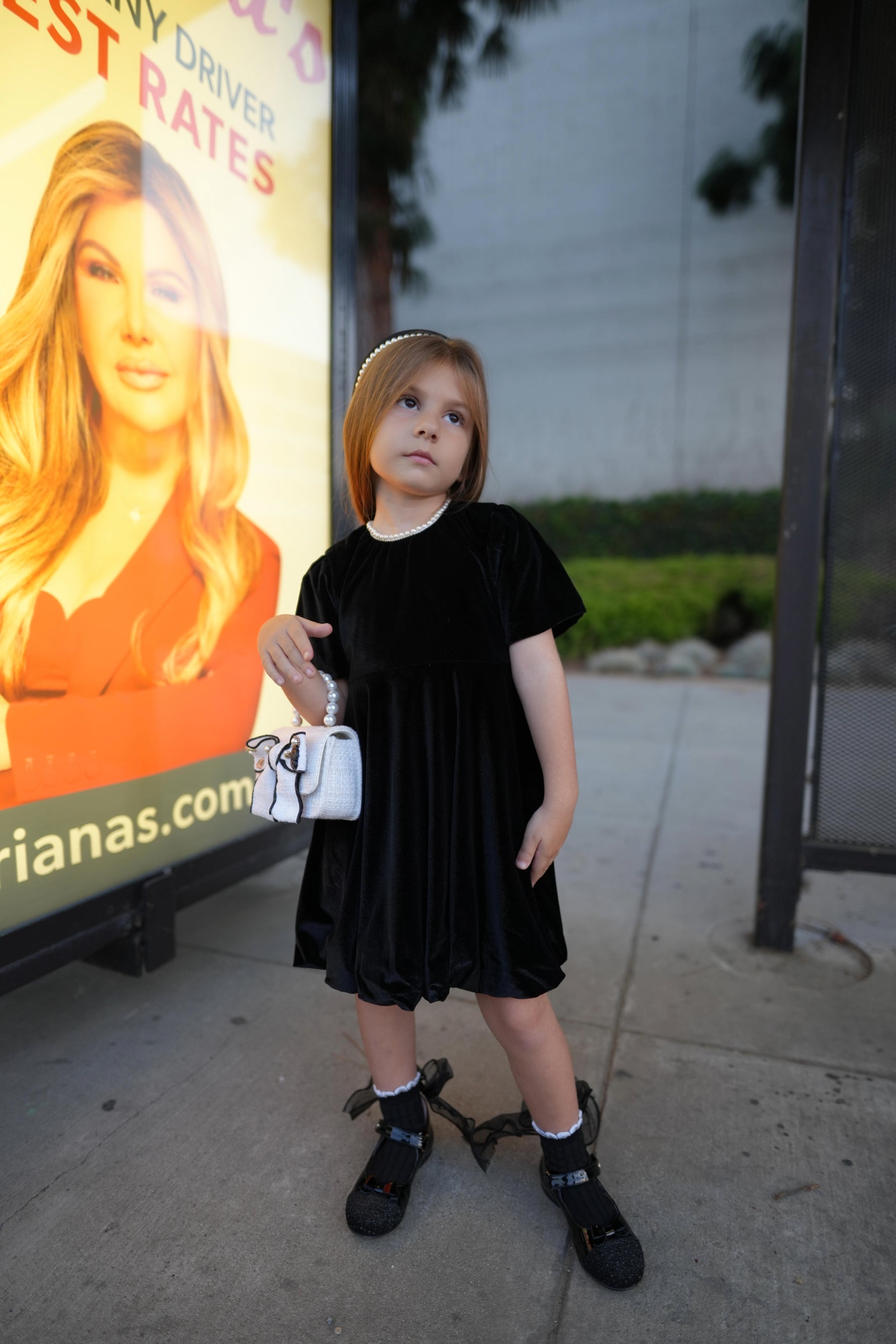 Tina Mur Black dress with pearls