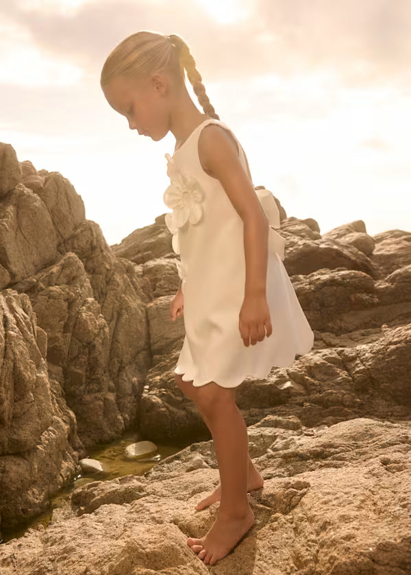 Abel& Lula 5055 White Flower Dress 5