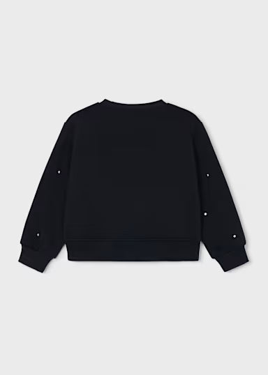 Mayoral - Girl Applique Sweatshirt Black