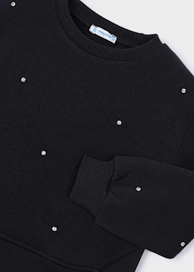 Mayoral - Girl Applique Sweatshirt Black