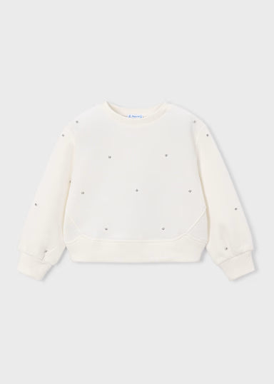 Mayoral - Girl Applique Sweatshirt White