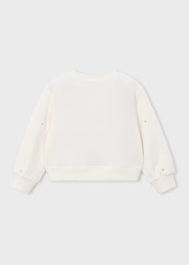 Mayoral - Girl Applique Sweatshirt White