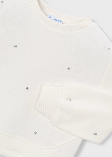 Mayoral - Girl Applique Sweatshirt White