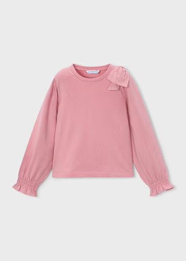 Mayoral - Girl Bow Detail T-Shirt Pink