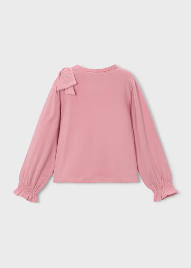 Mayoral - Girl Bow Detail T-Shirt Pink