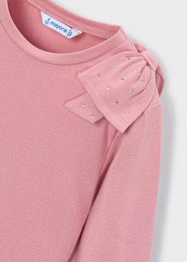 Mayoral - Girl Bow Detail T-Shirt Pink