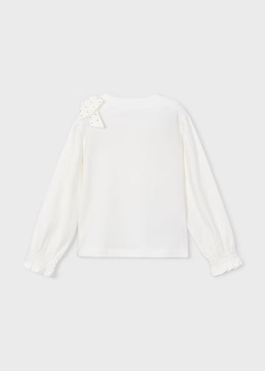 Mayoral - Girl Bow Detail T-Shirt White