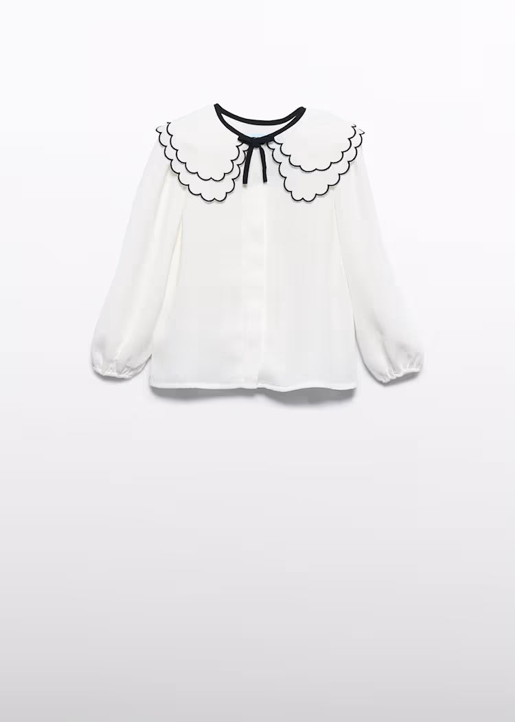 Abel & Lula - Girl Chiffon Blouse with Embroidered Collar