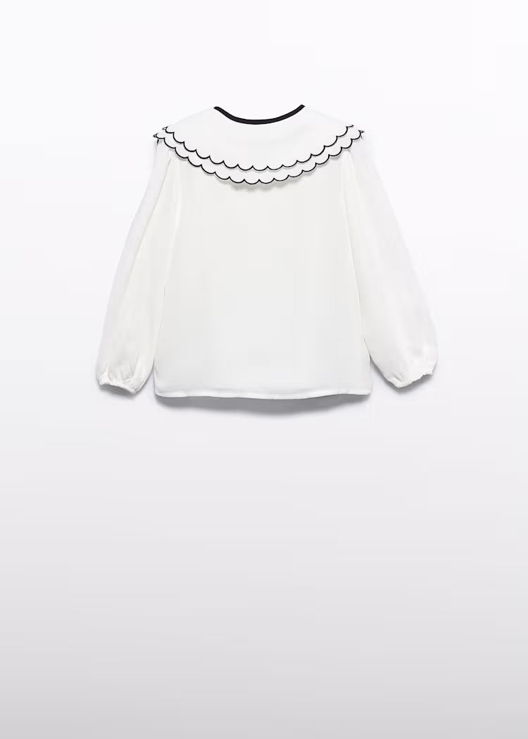 Abel & Lula - Girl Chiffon Blouse with Embroidered Collar