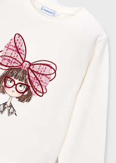 Mayoral - Girl Doll T-Shirt With Pink Bow