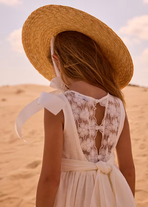 Mayoral - Girl Embroidered Dress — Natural