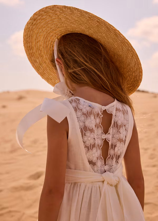 Mayoral - Girl Embroidered Dress — Natural