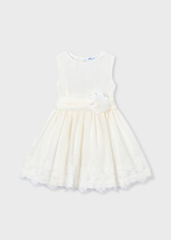 Mayoral - Girl Embroidered Dress — Natural