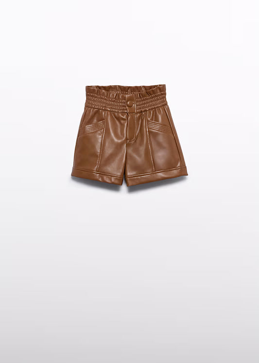 Abel & Lula - Girl Leather Shorts Brown