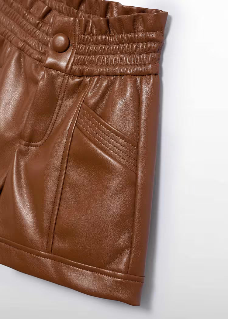 Abel & Lula - Girl Leather Shorts Brown