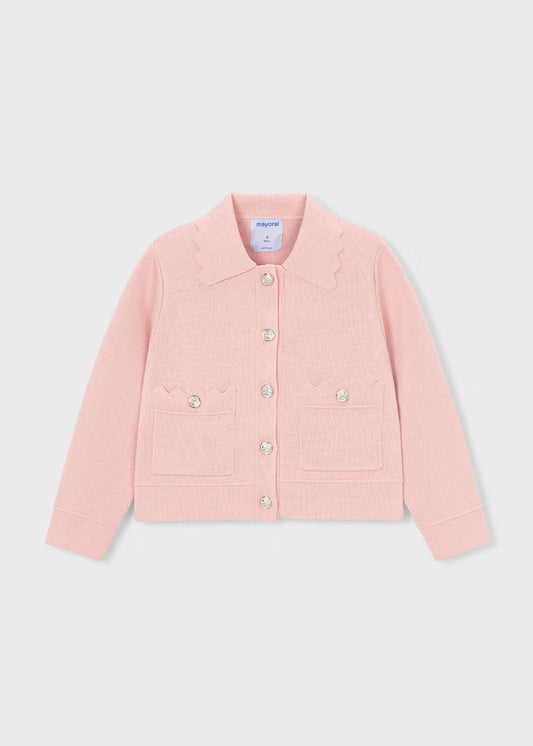Mayoral - Girl Pink Knit Jacket Skirt Set