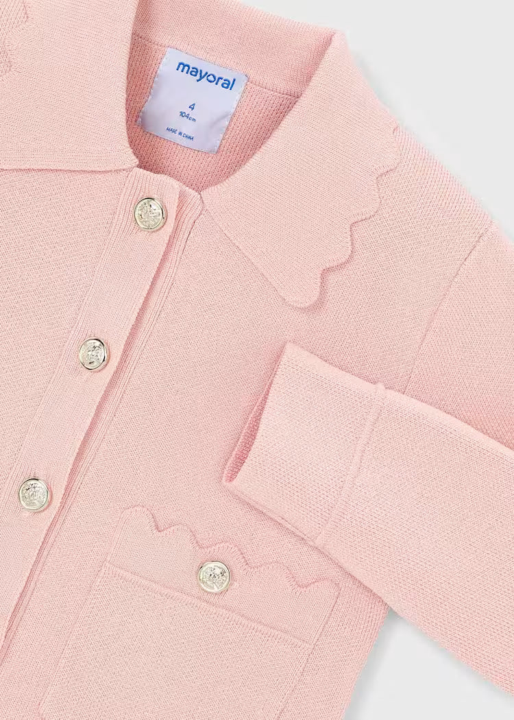 Mayoral - Girl Pink Knit Jacket Skirt Set