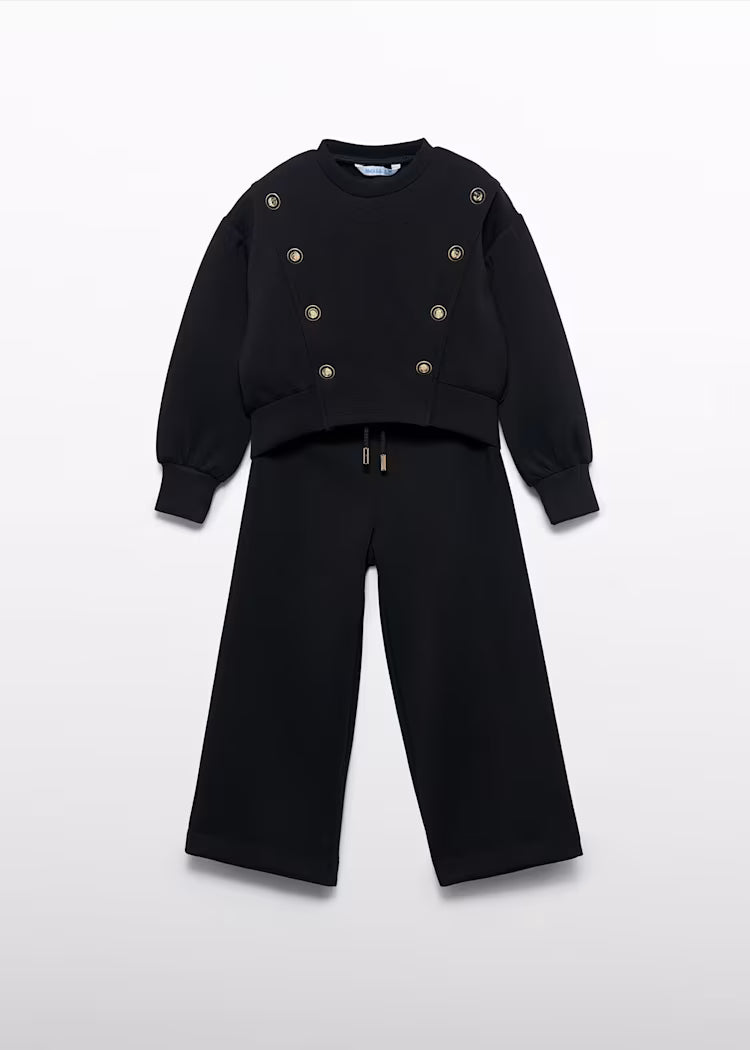 Abel & Lula - Girl Knit Set with Contrasting Band Black