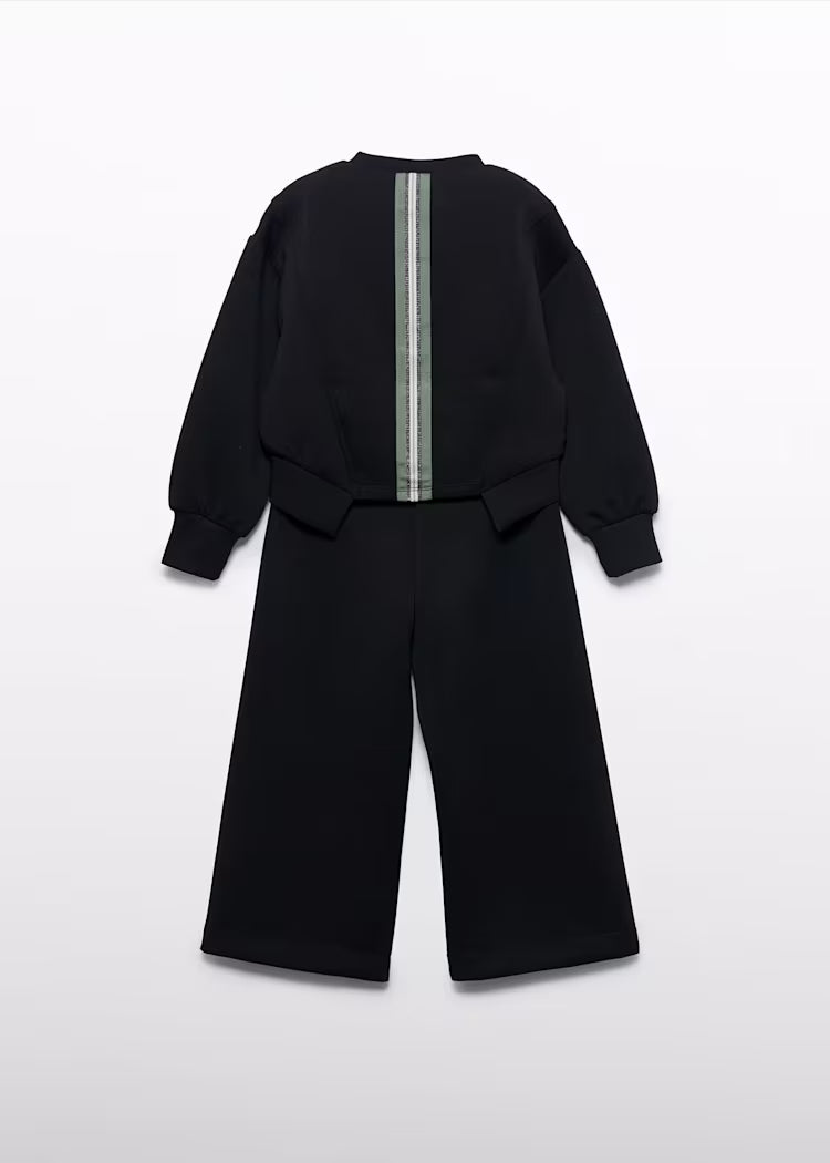 Abel & Lula - Girl Knit Set with Contrasting Band Black