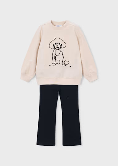 Mayoral - Girl Leggings and Dog Sweatshirt Set