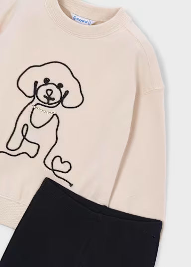Mayoral - Girl Leggings and Dog Sweatshirt Set