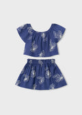 Mayoral - Girl Linen Skirt and T-shirt Set