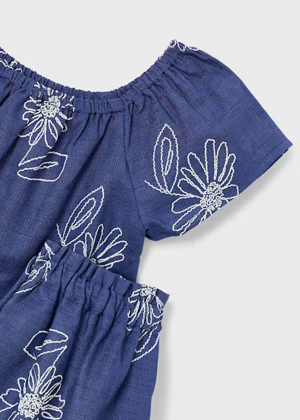 Mayoral - Girl Linen Skirt and T-shirt Set